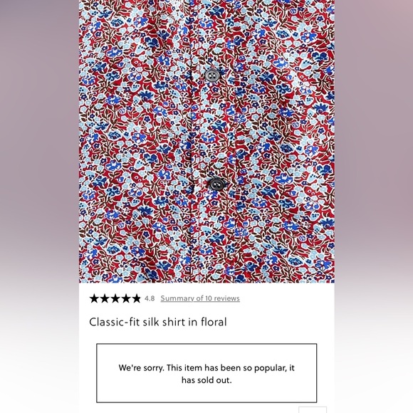 💕💐J. Crew Classic Fit Silk Shirt!💐💕 - Picture 3 of 9